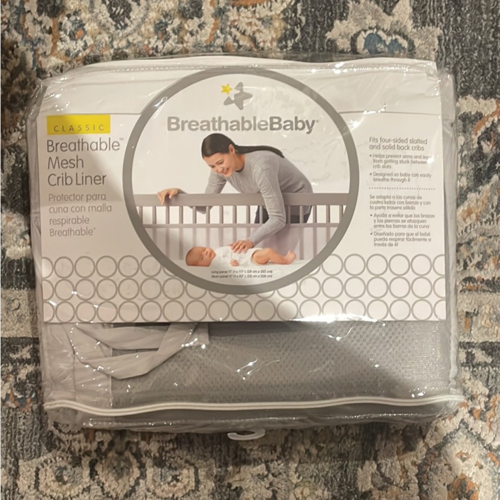 Crib mesh Liner breathable for baby standard crib
